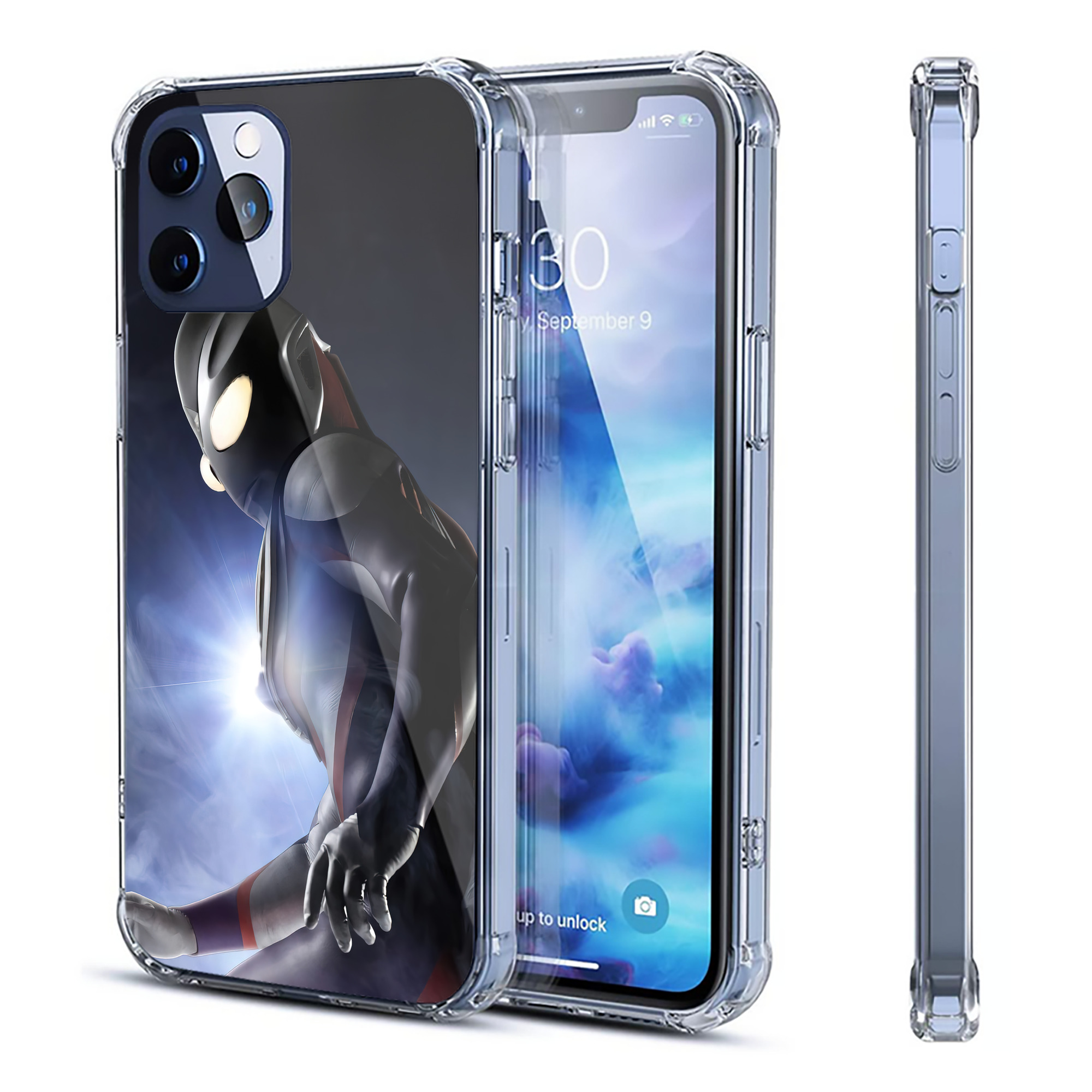 （画像用） ウルトラマン Ultraman 【iPhone 12シリーズ対応】透明スマホケース（クリアソフトケース）